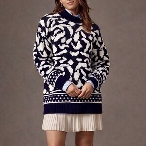 Vintage Corinna 80's Blue/White Abstract Sweater